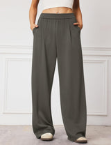 LOMON Womens Wide Leg Pants Travel Casual Lounge High Waist Flowy Palazzo Pants with Pocket Loose Spring Summer Clothing