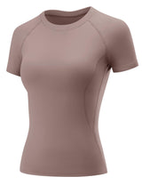 LOMON Womens Workout Tops Short Sleeve Raglan Athletic Shirts Yoga Gym Crewneck Quick Dry Tshirts