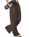 LOMON Womens Wide Leg Pants Travel Casual Lounge High Waist Flowy Palazzo Pants with Pocket Loose Spring Summer Clothing