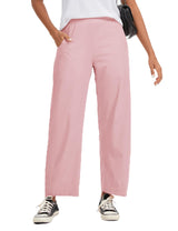 LOMON Wide Leg Barrel Pants for Women 27" Work Dress Casual Golf Loose Fit Crop Ankle Palazzo Slacks with Pockets Spring 2026
