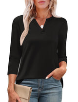 LOMON Womens 3/4 Length Sleeve Tops V Neck Business Casual Blouses Summer Tees Shirts 2026