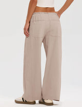 LOMON Pants for Women Wide Leg Side Striped Pants Drawstring Baggy Palazzo Work Trousers with Pockets