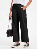 LOMON Wide Leg Barrel Pants for Women 27" Work Dress Casual Golf Loose Fit Crop Ankle Palazzo Slacks with Pockets Spring 2026