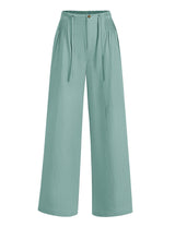 LOMON Womens Linen Pants Summer Wide Leg Cotton Pants Drawstring Elastic Waist Casual Loose Slacks Work Trousers with Pockets