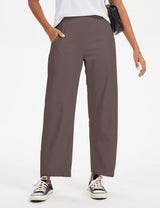 LOMON Wide Leg Barrel Pants for Women 27" Work Dress Casual Golf Loose Fit Crop Ankle Palazzo Slacks with Pockets Spring 2026