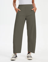LOMON Wide Leg Barrel Pants for Women 27" Work Dress Casual Golf Loose Fit Crop Ankle Palazzo Slacks with Pockets Spring 2026