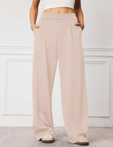 LOMON Womens Wide Leg Pants Travel Casual Lounge High Waist Flowy Palazzo Pants with Pocket Loose Spring Summer Clothing