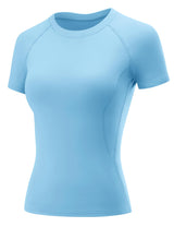LOMON Womens Workout Tops Short Sleeve Raglan Athletic Shirts Yoga Gym Crewneck Quick Dry Tshirts