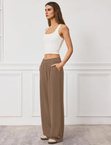 LOMON Womens Wide Leg Pants Travel Casual Lounge High Waist Flowy Palazzo Pants with Pocket Loose Spring Summer Clothing