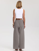 LOMON Cotton Linen Pants Women Wide Leg Palazzo Pants Beach Vacation Outfits Summer 2026 Flowy Clothes Trousers with Pockets