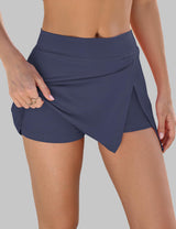 LOMON Mini Skirts for Women with Shorts Underneath Stretchy Bodycon Side Slit Sexy Y2K Club Date Night Going Out Outfits