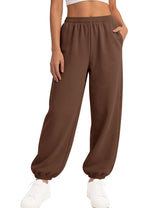 LOMON Sweatpants Women Fleece Joggers Wide Leg Sweat Pants Baggy Gym Sweatpant Winter Spring Drawstring Clothes with Pockets