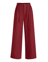 LOMON Womens Linen Pants Summer Wide Leg Cotton Pants Drawstring Elastic Waist Casual Loose Slacks Work Trousers with Pockets