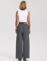 LOMON Cotton Linen Pants Women Wide Leg Palazzo Pants Beach Vacation Outfits Summer 2026 Flowy Clothes Trousers with Pockets