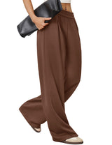 LOMON Womens Wide Leg Pants Travel Casual Lounge High Waist Flowy Palazzo Pants with Pocket Loose Spring Summer Clothing