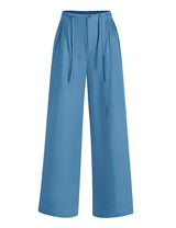 LOMON Womens Linen Pants Summer Wide Leg Cotton Pants Drawstring Elastic Waist Casual Loose Slacks Work Trousers with Pockets