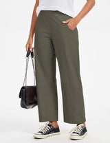 LOMON Wide Leg Barrel Pants for Women 27" Work Dress Casual Golf Loose Fit Crop Ankle Palazzo Slacks with Pockets Spring 2026