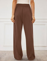 LOMON Womens Wide Leg Pants Travel Casual Lounge High Waist Flowy Palazzo Pants with Pocket Loose Spring Summer Clothing