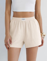 LOMON Linen Shorts for Women Summer Beach Casual Shorts Comfy Lightweight Vacation Cruise Outfits Lounge Pants with Pockets
