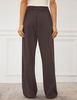 LOMON Womens Wide Leg Pants Travel Casual Lounge High Waist Flowy Palazzo Pants with Pocket Loose Spring Summer Clothing