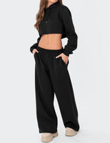 LOMON Wide Leg Sweatpants Women Fleece Sweat Pants Fall Spring Clothes 2026 Teen Girl Baggy Jogger Sweatpant with Pockets