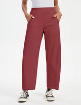 LOMON Wide Leg Barrel Pants for Women 27" Work Dress Casual Golf Loose Fit Crop Ankle Palazzo Slacks with Pockets Spring 2026