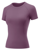 LOMON Womens Workout Tops Short Sleeve Raglan Athletic Shirts Yoga Gym Crewneck Quick Dry Tshirts