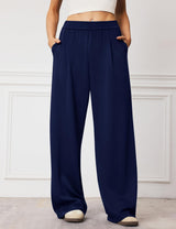 LOMON Womens Wide Leg Pants Travel Casual Lounge High Waist Flowy Palazzo Pants with Pocket Loose Spring Summer Clothing