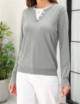 LOMON Women's Sweaters 2026 Fall Long Sleeve Lightweight Pullover Tops