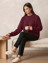 Lomom Womens Cotton Sweater Long Sleeve Mock Neck Fall Winter Tops