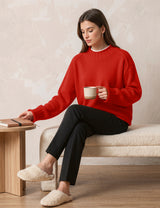 Lomom Womens Cotton Sweater Long Sleeve Mock Neck Fall Winter Tops