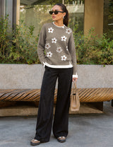 LOMON Womens Sweaters Cozy Long Sleeve Pullover Tops Faux Layered Sweaters