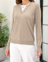 LOMON Women's Sweaters 2026 Fall Long Sleeve Lightweight Pullover Tops