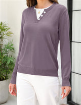 LOMON Women's Sweaters 2026 Fall Long Sleeve Lightweight Pullover Tops