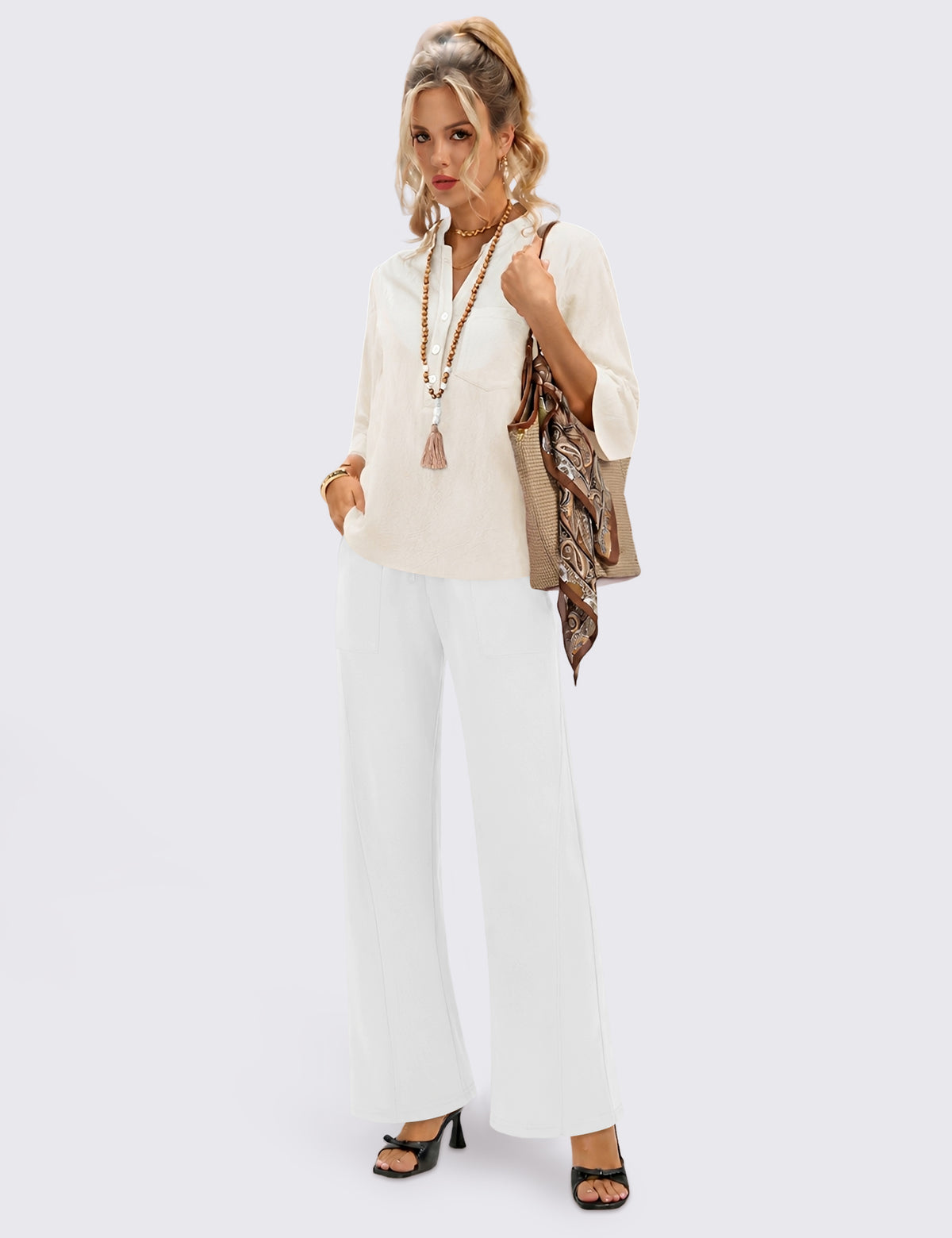 LOMON Wide Leg Sweatpants Women Fleece Fall Spring Sweat Pants