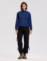 LOMON Jackets for Women Zip Up Funnel Neck Cropped Jackets With Pockets