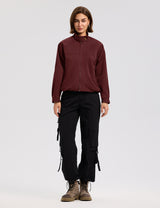 LOMON Jackets for Women Zip Up Funnel Neck Cropped Jackets With Pockets