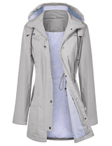 LOMON Raincoat Women Waterproof Long Hooded Trench Coats Lined Windbreaker Travel Jacket S-XXL