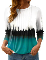 LOMON Women's 3/4 Length Sleeve Tops Crew Neck Dressy Casual Blouses Summer Tees Shirts