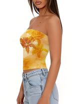 LOMON Summer Tube Tops for Women 2026 Y2k Sexy Going Out Crop Strapless Sleeveless Basic Fitted Bandeau Tank Top