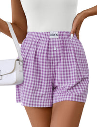 Purple White Plaid