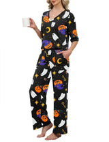 LOMON Women's 2 Piece Lounge Pajama Sets Soft 3/4 Sleeve Tops and Wide Leg Pants Loose Casual Outfits with Pockets