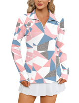 LOMON Women Long Sleeve Shirts Sun Protection 1/4 Zip Summer Quick Dry Hiking Shirts Quarter Zip Pullover for Women