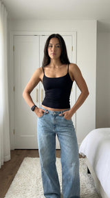 LOMON Padded Camisole Double Lined Tank Tops with Built in Bras Scoop Neck Womens Y2K Basic Going Out Cami Top