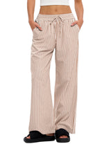 LOMON Striped Gingham Pants Women 2026 Spring Summer Pajamas Wide Leg Pj Lounge Boxer Bottoms Y2k Trousers with Pocket