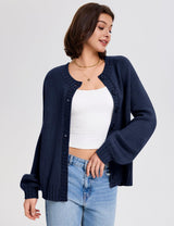 LOMON Cardigan for Women Lantern Long Sleeve Button Down Sweater Oversized Open Front Cardigan Sweaters Coats