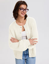 LOMON Cardigan for Women Lantern Long Sleeve Button Down Sweater Oversized Open Front Cardigan Sweaters Coats