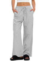 LOMON Striped Gingham Pants Women 2026 Spring Summer Pajamas Wide Leg Pj Lounge Boxer Bottoms Y2k Trousers with Pocket