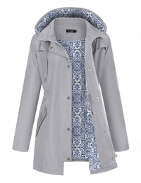 Grey Ethnic Print Lining