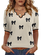 LOMON Womens 2026 Spring V Neck Sweater Casual Tops Short Sleeve Lightweight Ribbed Knit Pullover Sweaters